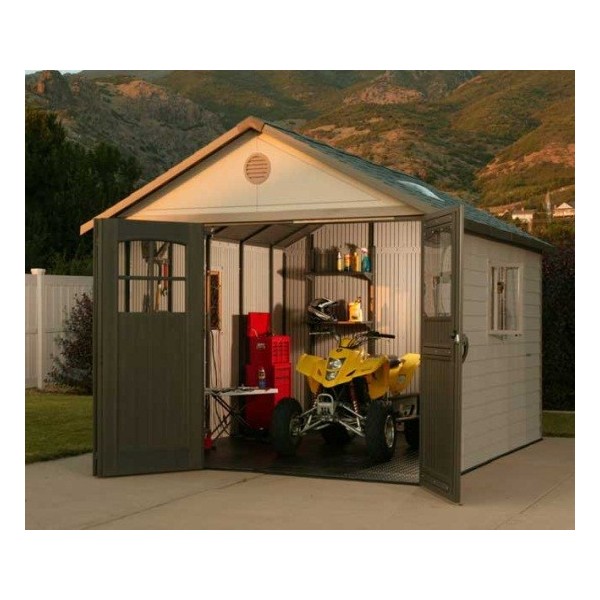 Lifetime 11x16 ft Storage Shed Kit with Tri-Fold Doors 