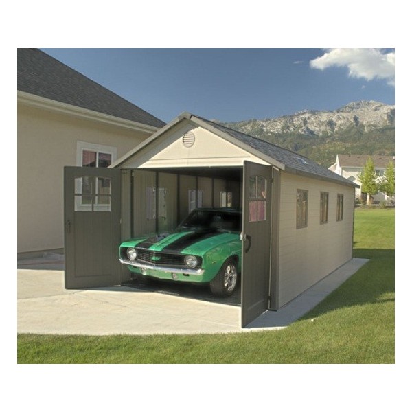 Lifetime 11x16 ft Storage Shed Kit with Tri-Fold Doors 
