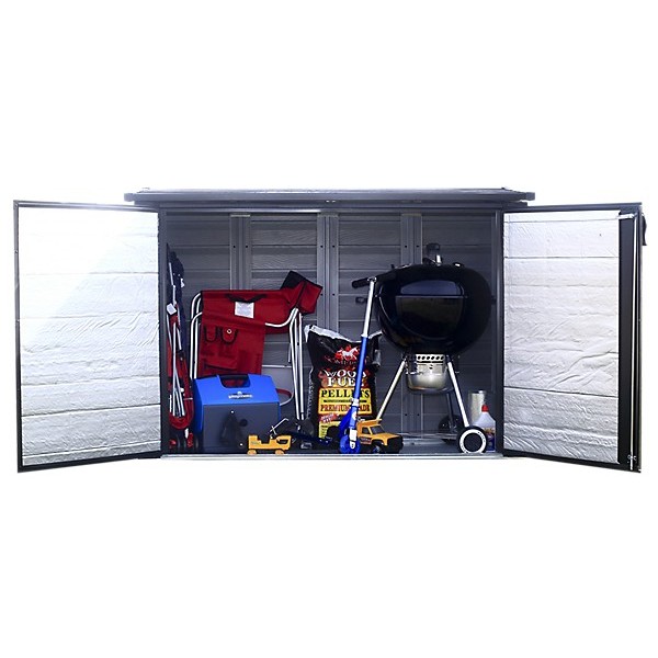 arrow 6x3 versa-shed locking horizontal storage shelter