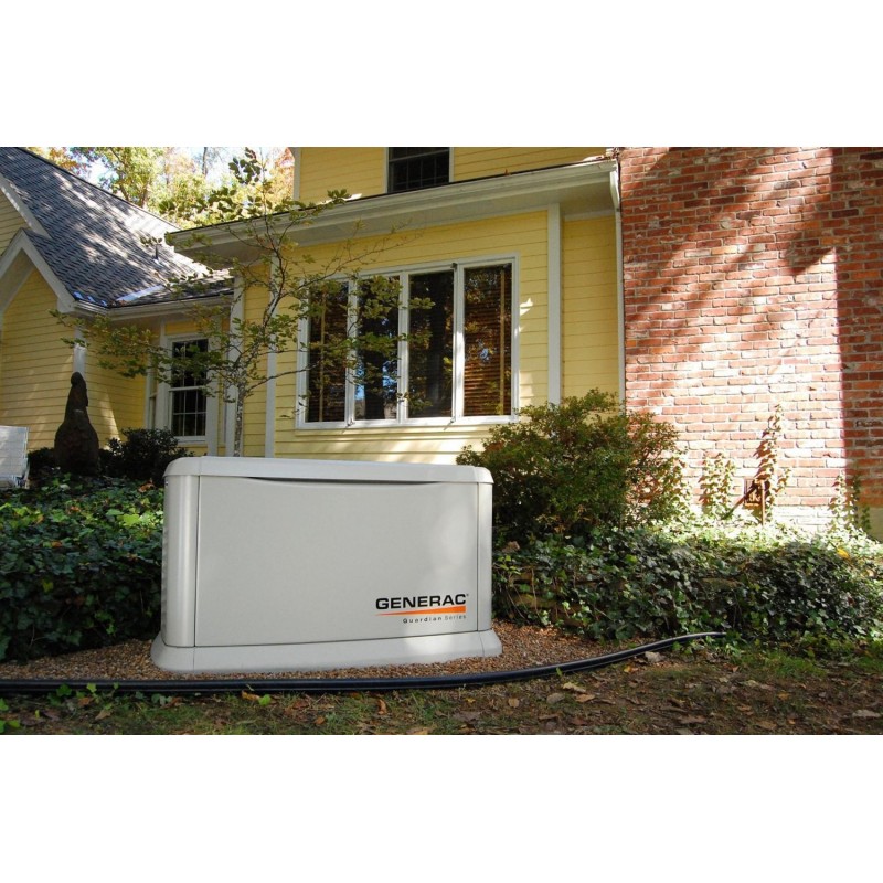Generac Guardian Series 10 kW 120/240V Air-Cooled Single Phase Steel Residential Generator w/ EZ Transfer Switch (5871)