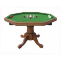 Antique Dark Oak Kingston 3-In-1 Poker Table with 4 Chairs (NG2351)