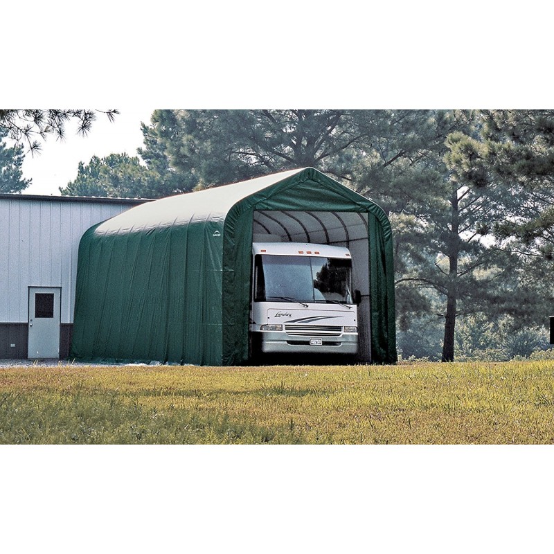 Shelter Logic 16x40x16 Shelter Coat Peak Style Portable RV Garage Kit - Green (95844)