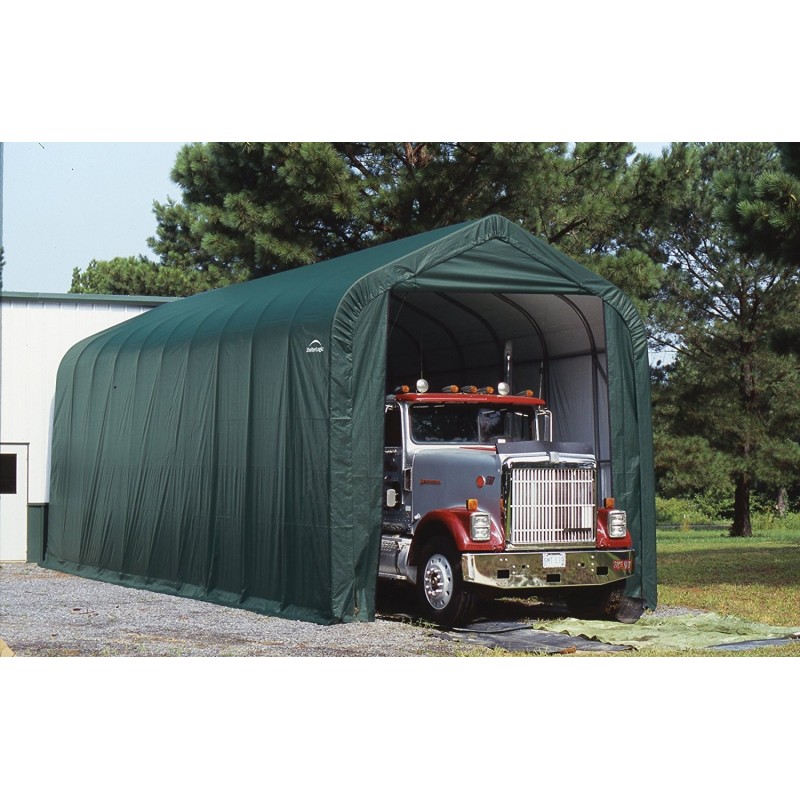 Shelter Logic 16x40x16 Shelter Coat Peak Style Portable RV Garage Kit - Green (95844)