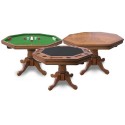 Antique Dark Oak Kingston 3-In-1 Poker Table with 4 Chairs (NG2351)