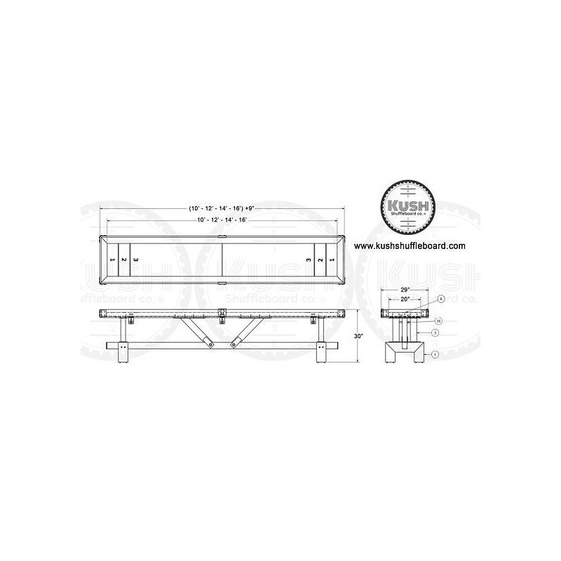 Kush 12ft Signature Shuffleboard Table (012)