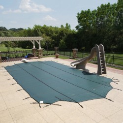 Blue Wave Arctic Armor 12x20 20-Year Super Mesh In-Ground Pool Safety Cover w/ Right Step - Green (WS7021G)