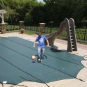 Blue Wave Arctic Armor 14x28 20-Year Super Mesh In-Ground Pool Safety Cover w/ Right Step - Green (WS706G)