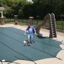 Blue Wave Arctic Armor 16x32 20-Year Super Mesh In-Ground Pool Safety Cover w/ Right Step - Green (WS716G)