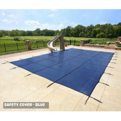 Blue Wave Arctic Armor 12x20 20-Year Super Mesh In-Ground Pool Safety Cover w/ Right Step - Blue (WS7021B)
