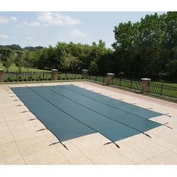 Blue Wave Arctic Armor 12x20 20-Year Super Mesh In-Ground Pool Safety Cover w/ Right Step - Green (WS7021G)