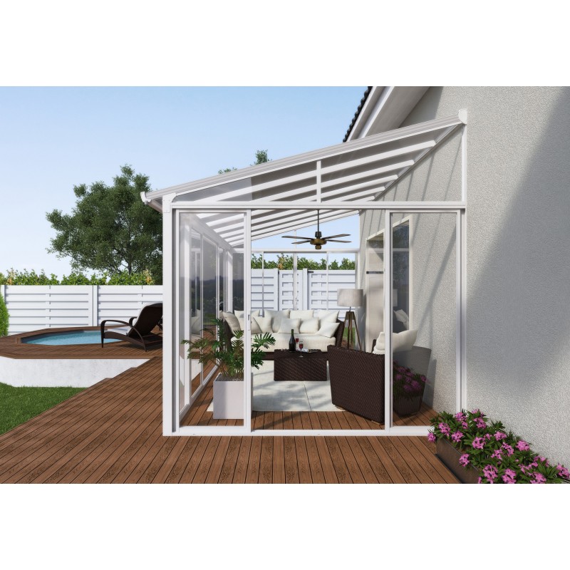 Palram 10x18 San Remo Patio Enclosure Kit w/ Screen Doors  - White  (HG9067)