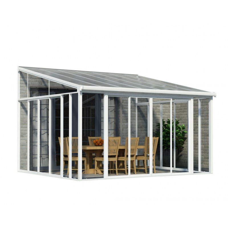 Palram 10x18 San Remo Patio Enclosure Kit w/ Screen Doors  - White  (HG9067)