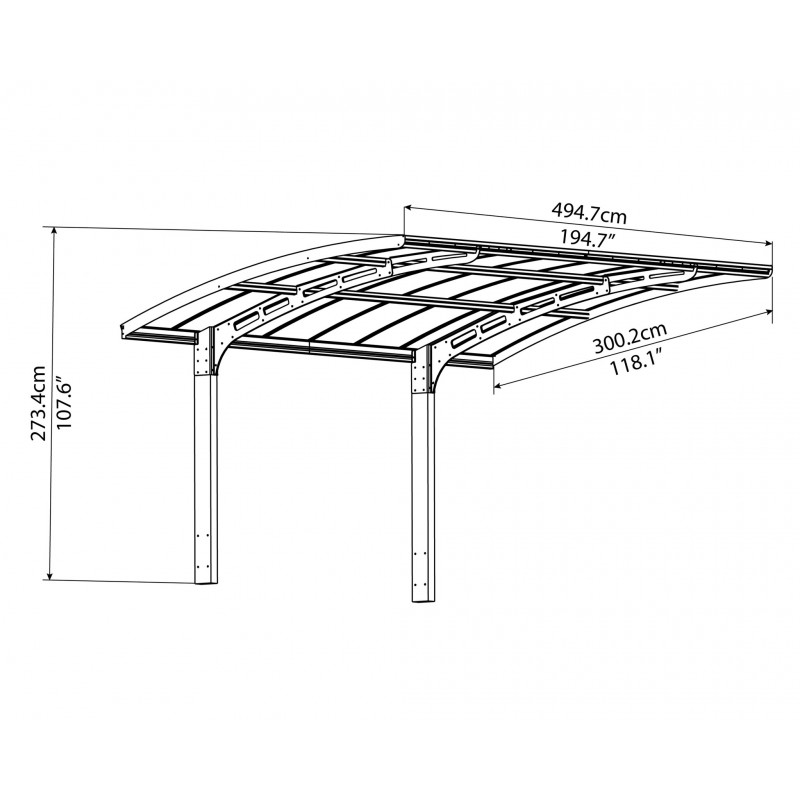 Palram Arizona Wave 5000 Carport Kit (HG9105)