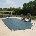 Blue Wave Arctic Armor 25x45 20-Year Super Mesh In-Ground Pool Safety Cover w/ Left Step - Blue (WS768G)