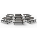 Lifetime 10 Pack - 6 ft. Plastic Folding Picnic Tables - Brown (860112)