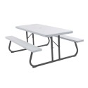 Lifetime 10 Pack - 6 ft. Plastic Folding Picnic Tables - White Granite (880215)