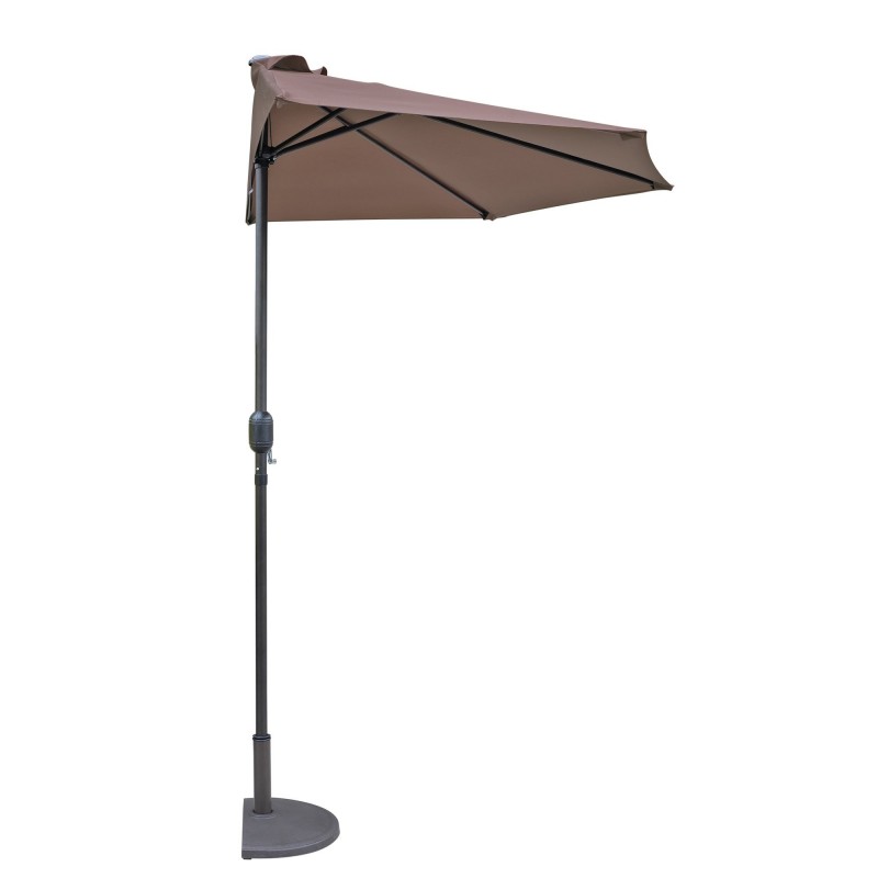 Blue Wave Lanai 9-ft Half Umbrella in Polyester - Coffee (NU5409CF)