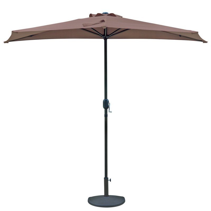 Blue Wave Lanai 9-ft Half Umbrella in Polyester - Coffee (NU5409CF)