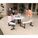 Lifetime 44 in. Round Picnic Table with 3 Swing-Out Benches - Almond (260205)