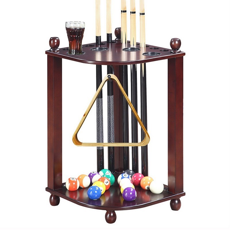 Hathaway Regent Corner Floor Cue Rack - Walnut (BG2569W)