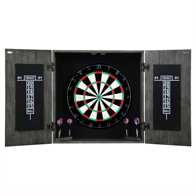 Blue Wave Drifter Solid Wood Dartboard u0026 Cabinet Set - Timberwood Distressed finish (NG1046)