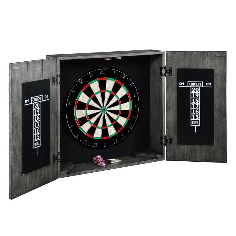 Blue Wave Drifter Solid Wood Dartboard u0026 Cabinet Set - Timberwood Distressed finish (NG1046)
