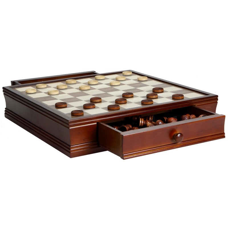 Blue Wave Prodigy Wood Chess & Checkers Set (NG2110)