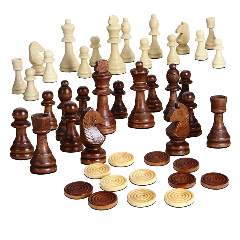 Blue Wave Prodigy Wood Chess & Checkers Set (NG2110)
