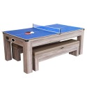 Blue Wave Driftwood 7-ft Air Hockey Table Combo Set w/Benches (NG1137H)