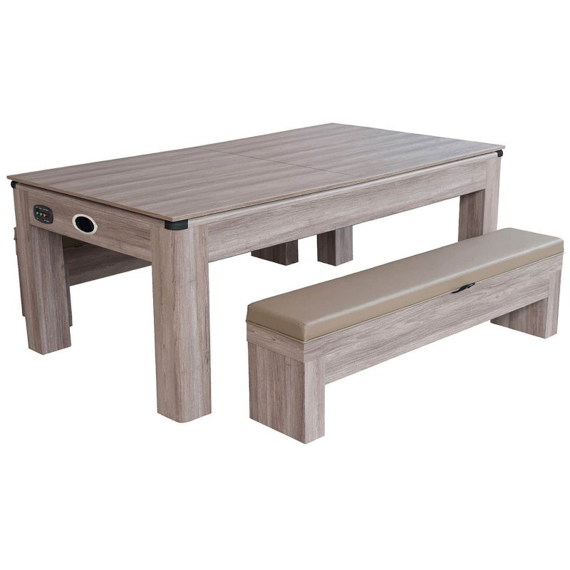 Blue Wave Driftwood 7-ft Air Hockey Table Combo Set w/Benches (NG1137H)