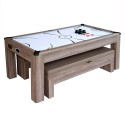 Blue Wave Driftwood 7-ft Air Hockey Table Combo Set w/Benches (NG1137H)