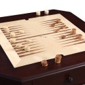 Blue Wave Fortress Chess, Checkers & Backgammon Table & Chair Set - Mahogany (NG2995)