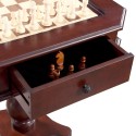 Blue Wave Fortress Chess, Checkers & Backgammon Table & Chair Set - Mahogany (NG2995)