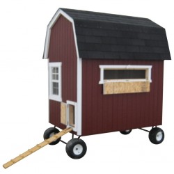 Little Cottage Company Barn Coop 4x6 Panelized Kit with Wheels (4XGBCWW-WPNK)