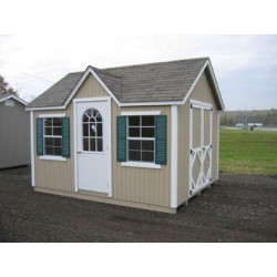 Little Cottage Company Classic Wood Cottage 8' x 16' Storage Shed Kit (8x16 CWC-WPNK)
