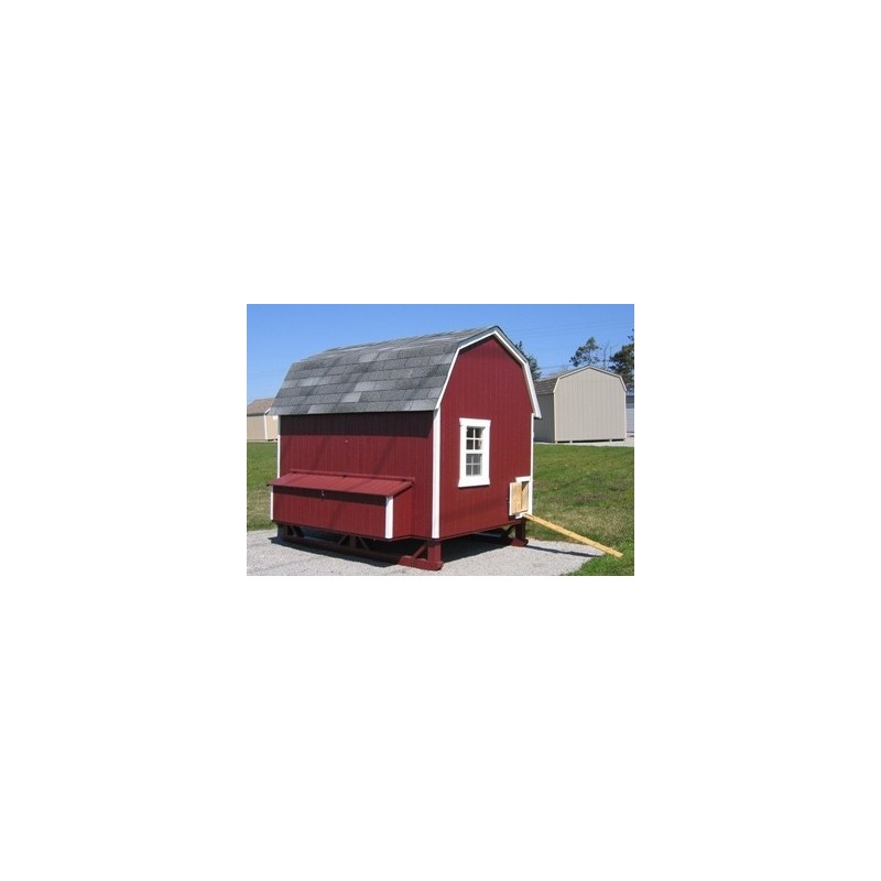 Little Cottage Co Gambrel Barn Coop 6x8 Panelized Wood Chicken Coop (6x8 GBCC-PNK)