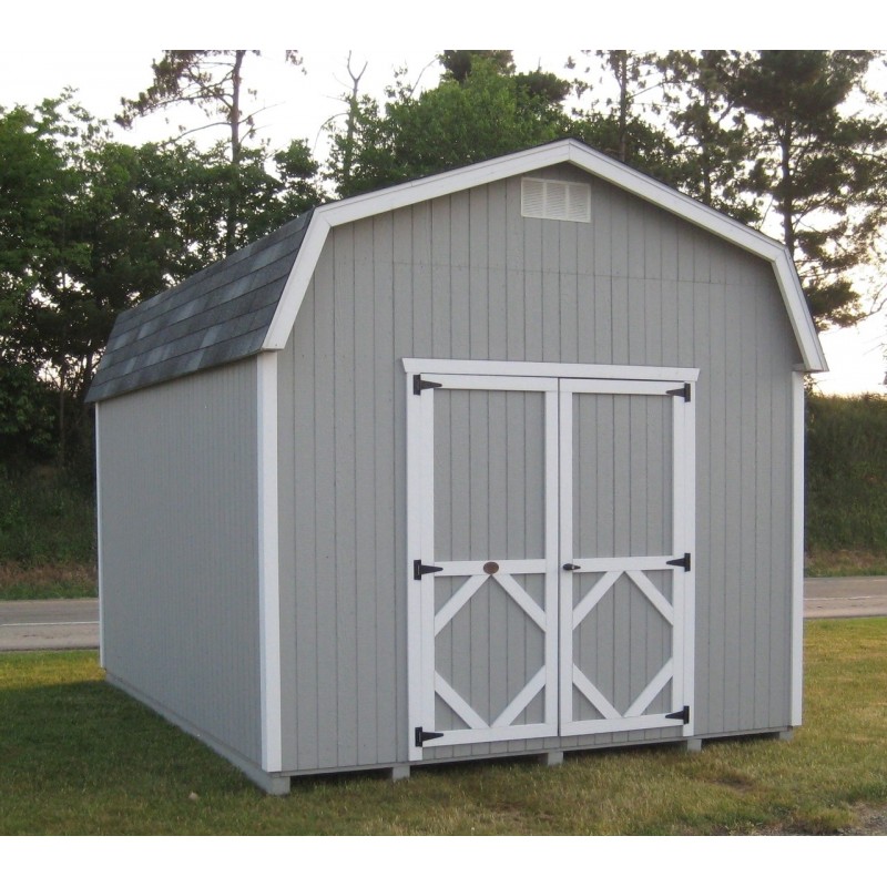 Little Cottage Co. Classic Gambrel 8x14 Wood BarnShed Kit w/ 6' Sidewall (8x14 CGB-6-PC)