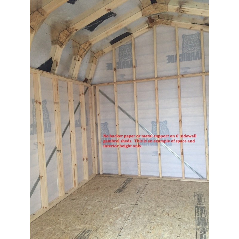 Little Cottage Co. Classic Gambrel 10x14 Wood Barn Shed Kit w/ 6' Sidewall (10x14 CGB-6-PC)