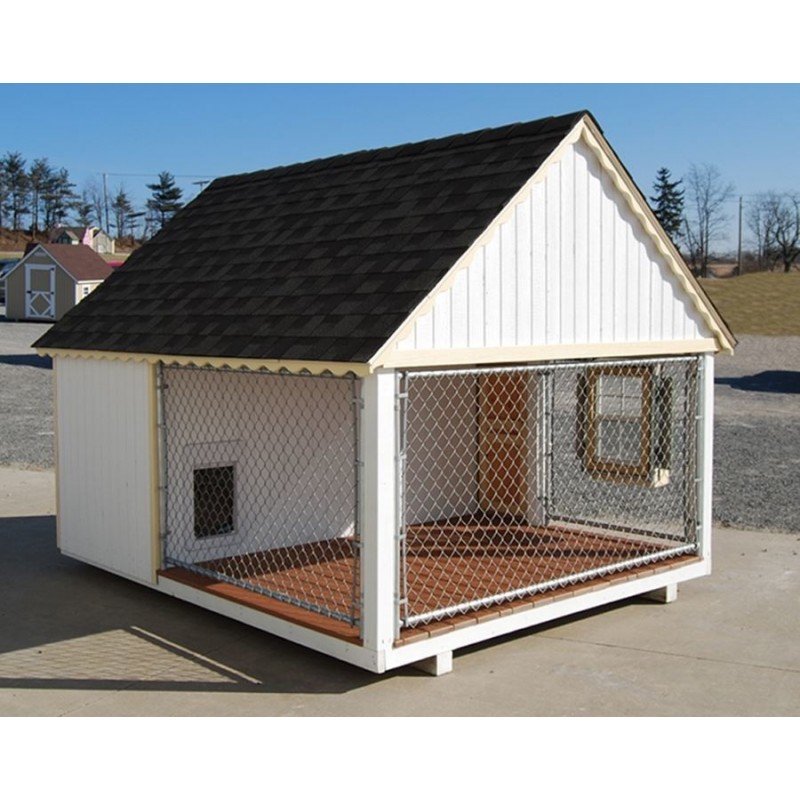 Little Cottage Co. Cape Cod Cozy 8x10 Panelized Wood Dog Kennel (8x10 CCCKL-PNK)
