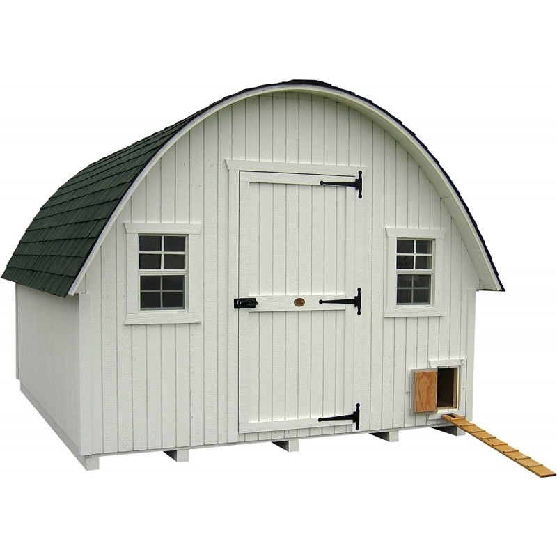 Little Cottage Co. Round Roof Coop 10x16 Panelized Wood Chicken Coop (10x16 RRCC-PNK)