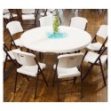 Lifetime 60-Inch Round Commercial Stacking Folding Table 15-pack (white granite) 880301