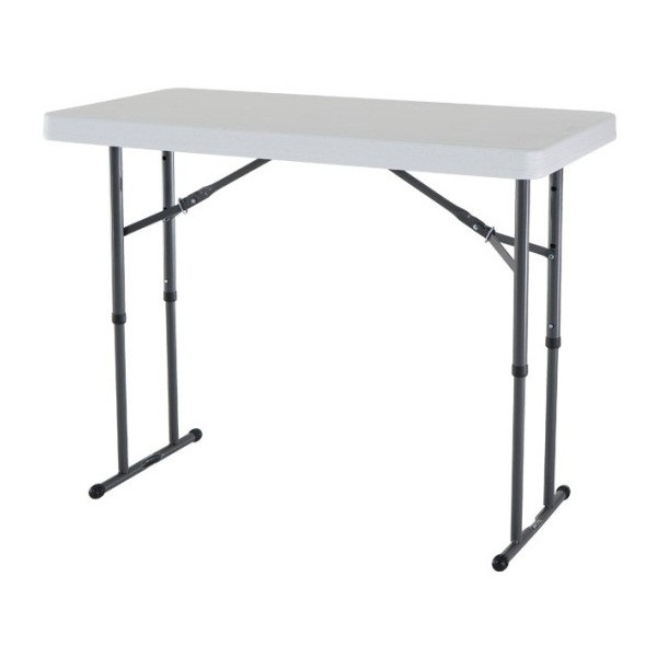 Lifetime 4 ft. Commercial Adjustable Height Folding Table - White ...