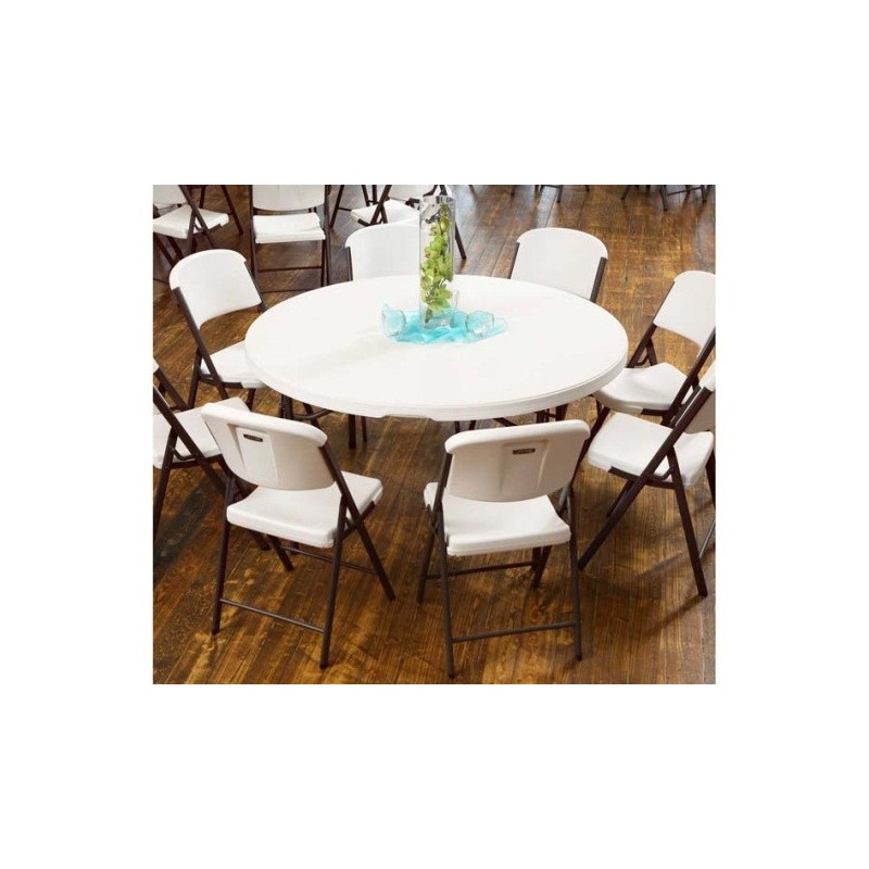 Lifetime 60-Inch Round Commercial Stacking Folding Table - Almond (280435)