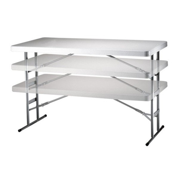 Lifetime 4 ft. Commercial Adjustable Height Folding Table - White ...