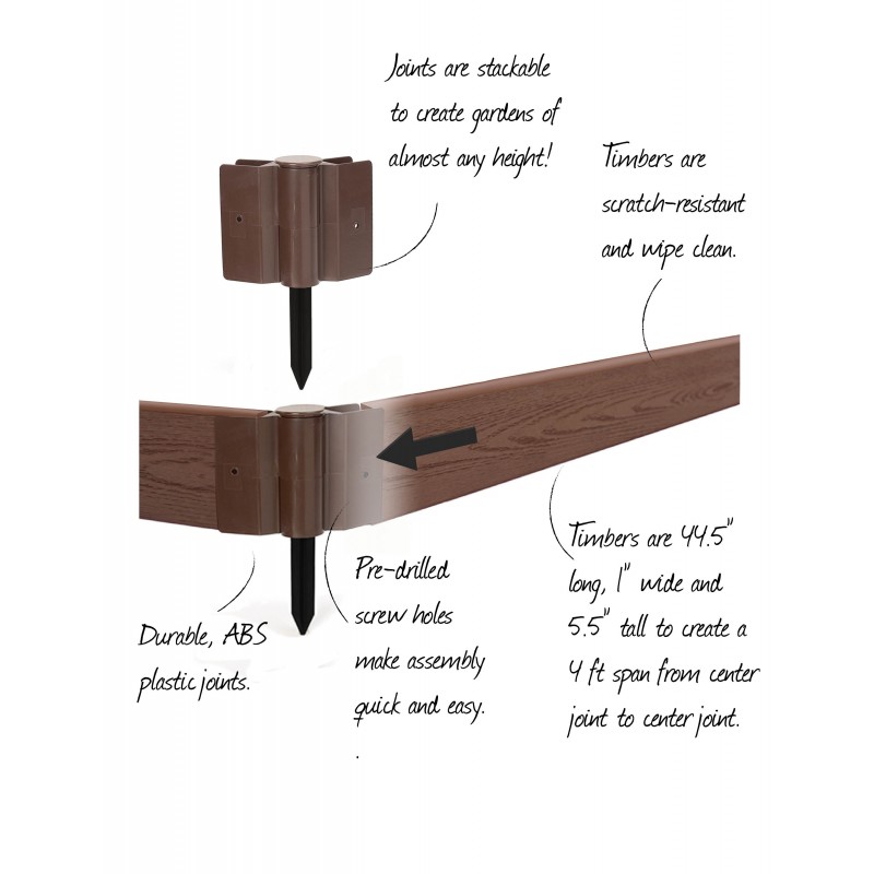 Frame It All 8x8ft Raised Garden Bed - 1in Thick - 2 Level (300001068)
