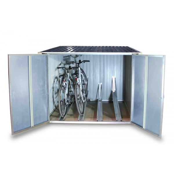 duramax bicycle storage shed kit - anthracite w/ white