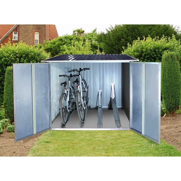 Duramax Bicycle Storage Shed Kit - Anthracite w/ White 