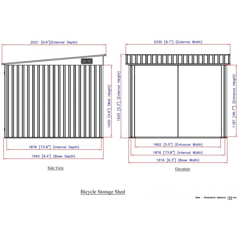 Duramax  Bicycle Storage Shed Kit - Anthracite w/ White Trim (73051)