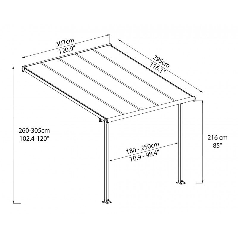Palram 10x10 Olympia Patio Cover Kit - Gray Bronze (HG8810)