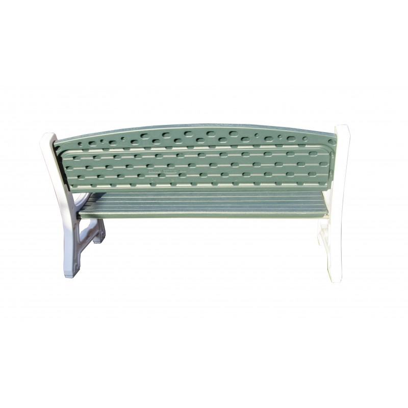Duramax Triple Seat Garden Bench White w/ Sacramento Green (84077)